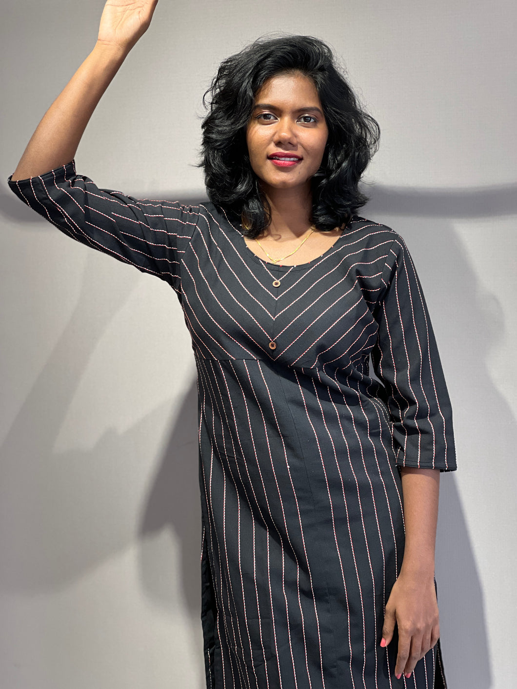 Self Weaving Patterned Cotton Kurta | AJT138