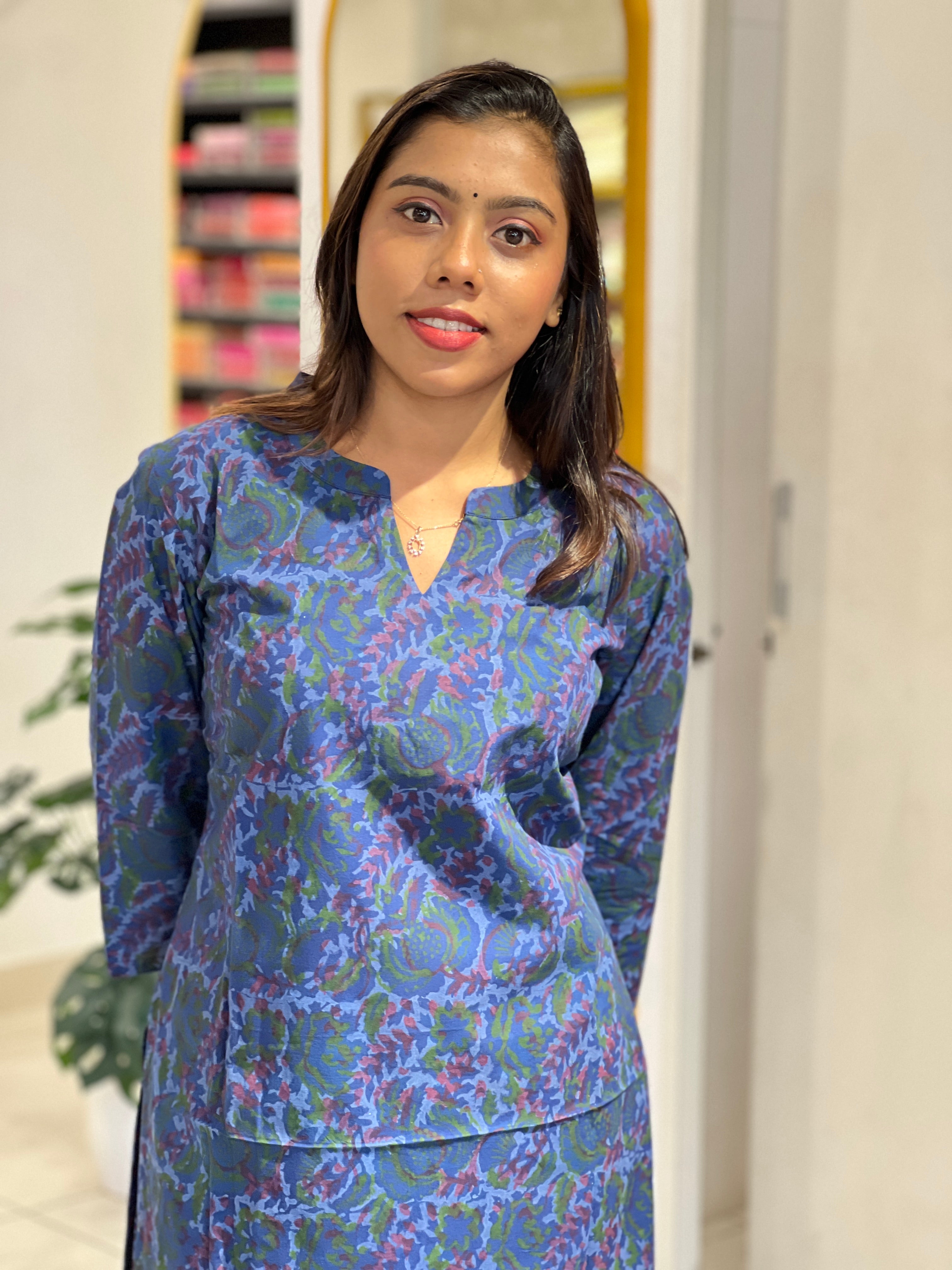Printed Cotton Short Kurta Set | DNT869