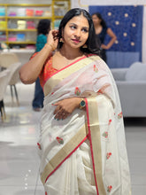 Floral Machine Embroidery Detailed Kota Saree | MR133