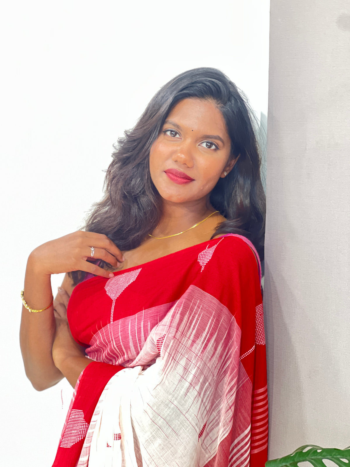 Geometric Pattern Cotton Saree |  SA187