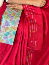 Machine Embroidery Noil Tussar Saree | DSA144