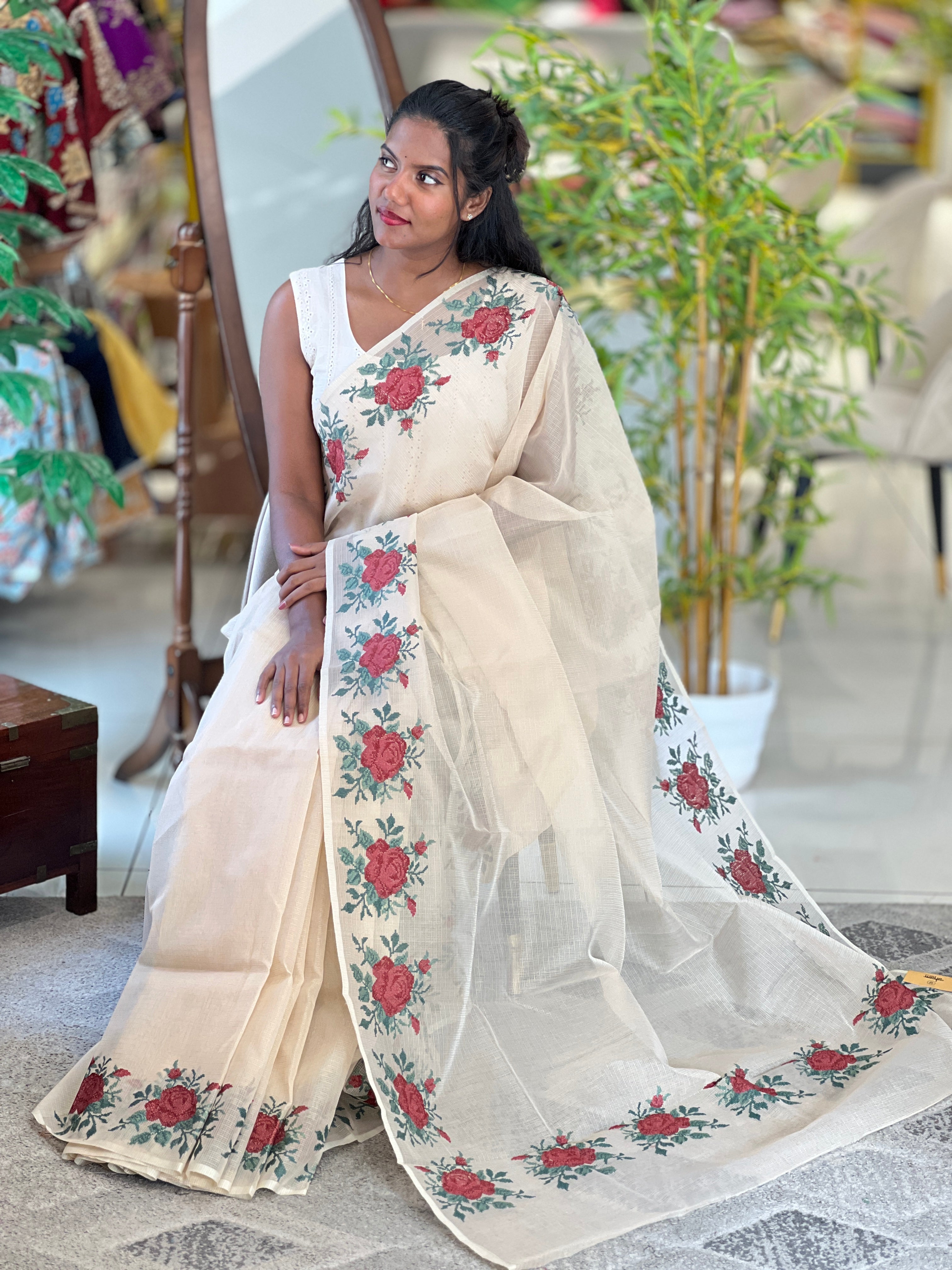 Cross Stitch Pattern Embroidery Kota Saree | JSC632
