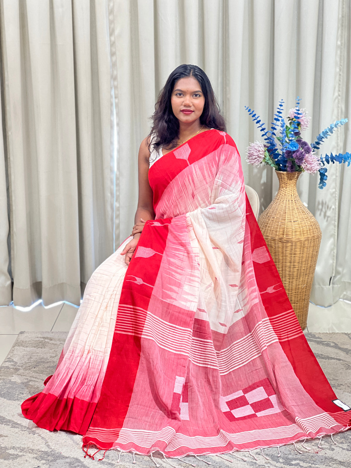 Geometric Pattern Cotton Saree | SA190