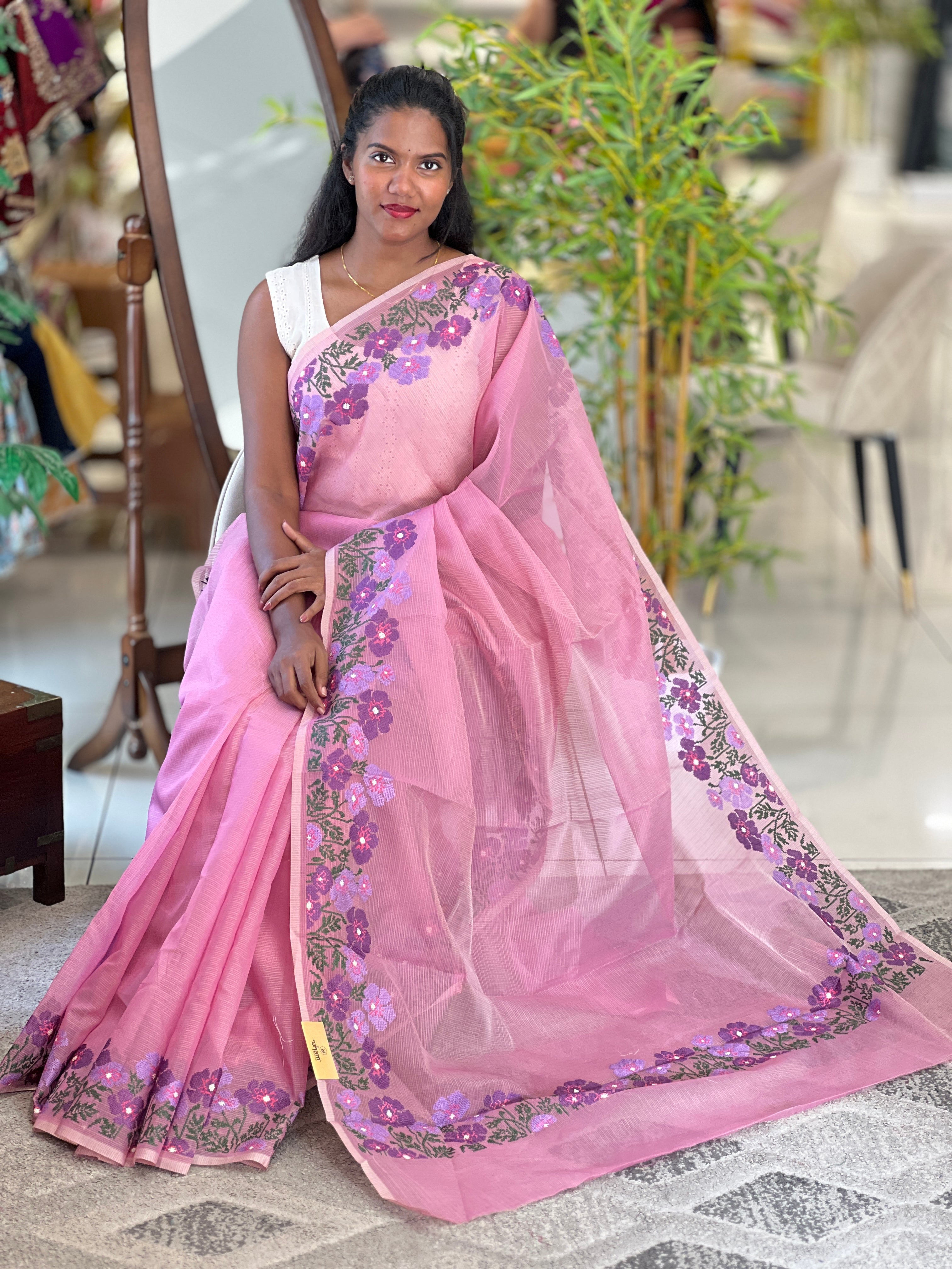 Cross Stitch Pattern Embroidery Kota Saree | JSC625