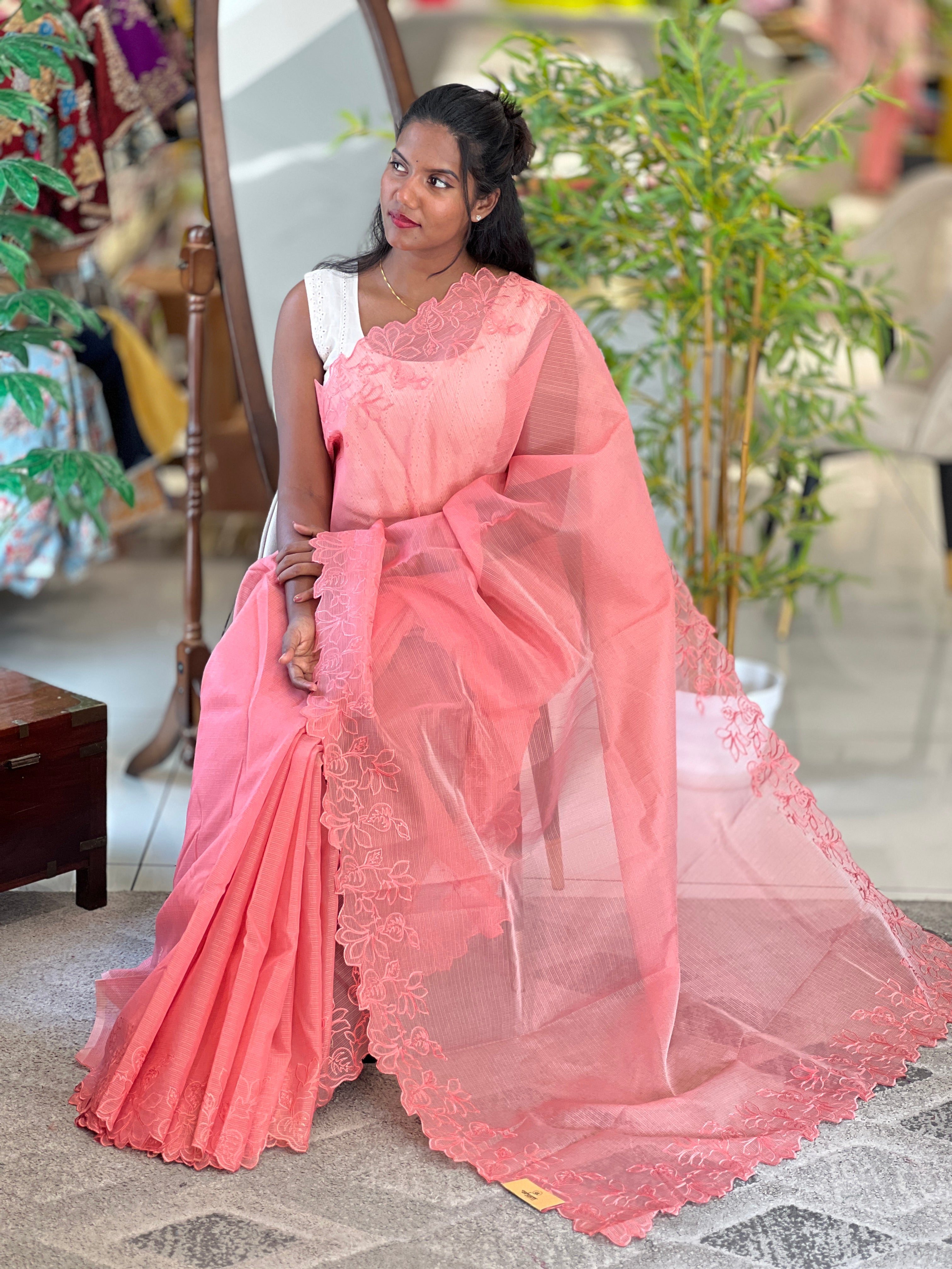 Floral Embroidery Kota Saree | JSC628