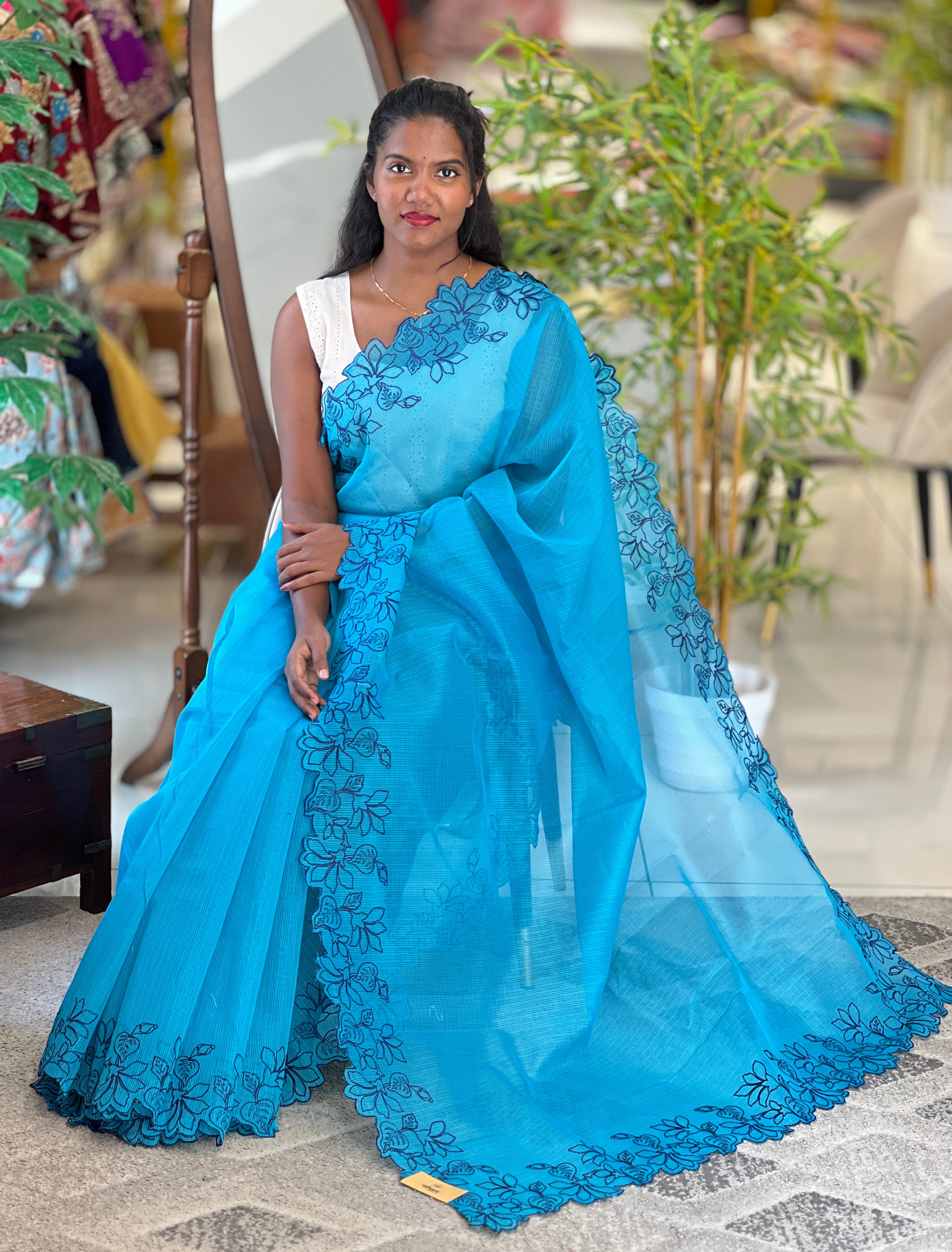 Floral Embroidery Kota Saree | JSC627