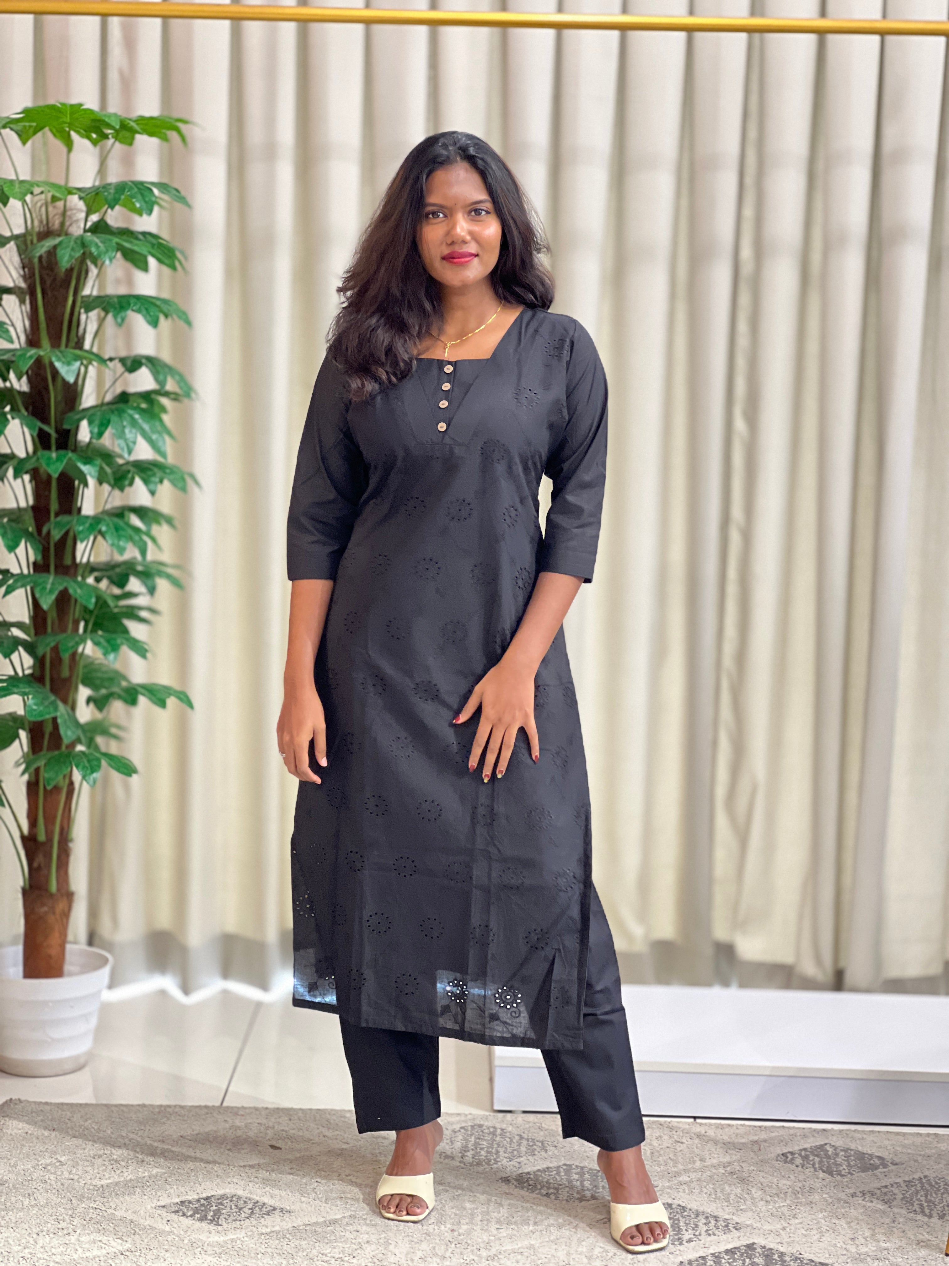 Hakoba Embroidered Cotton Co-ord Set | MSN248