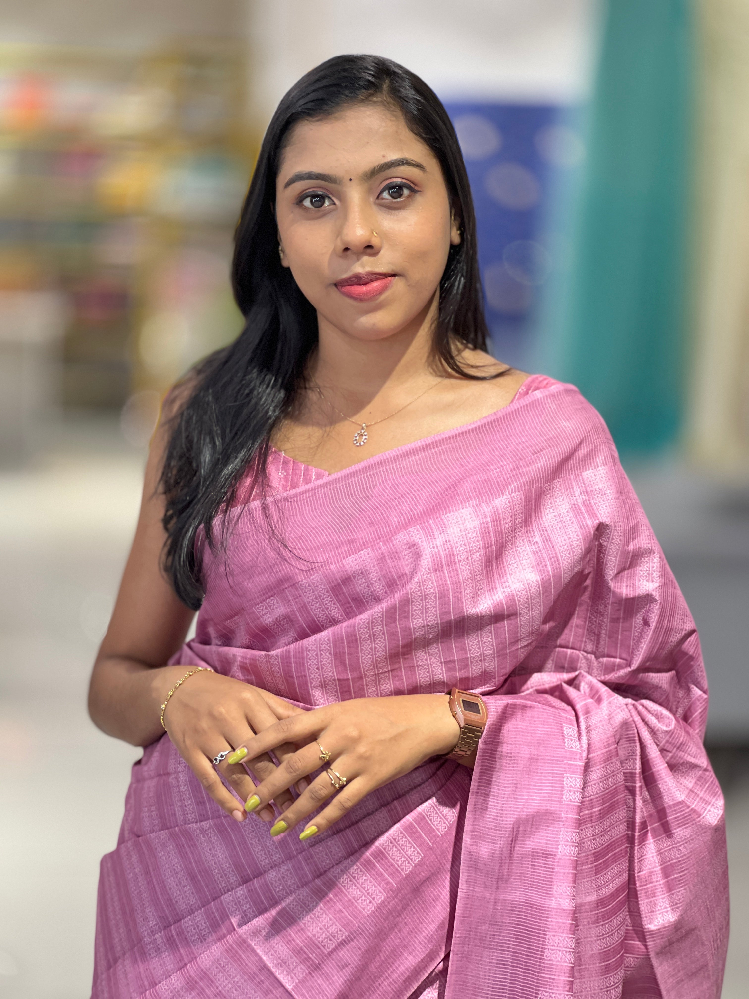 Thread Weaving Bamboo Tussar Saree | PNS153