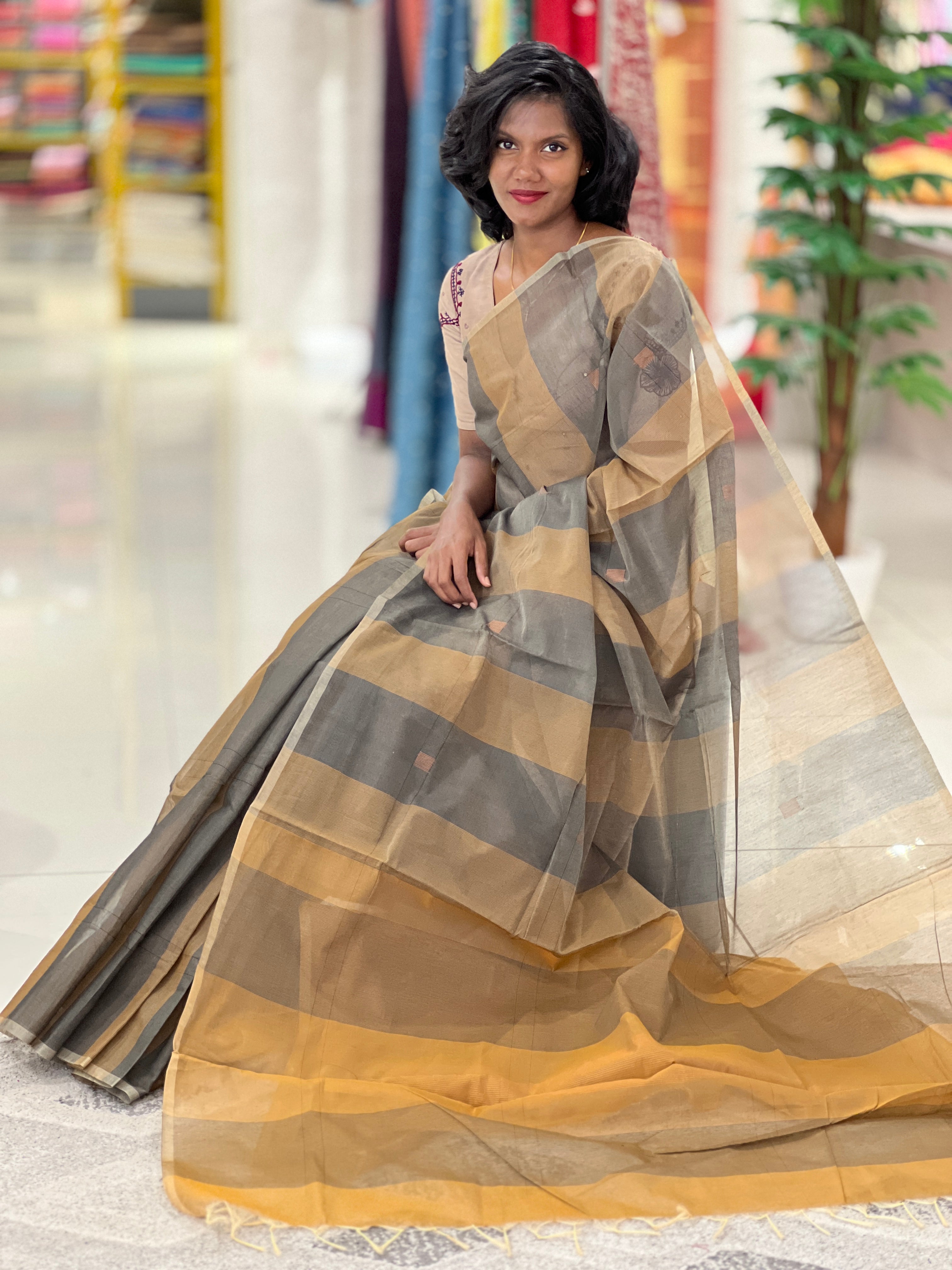 Zari Weaved Design Cotton Silk Saree | RJT125