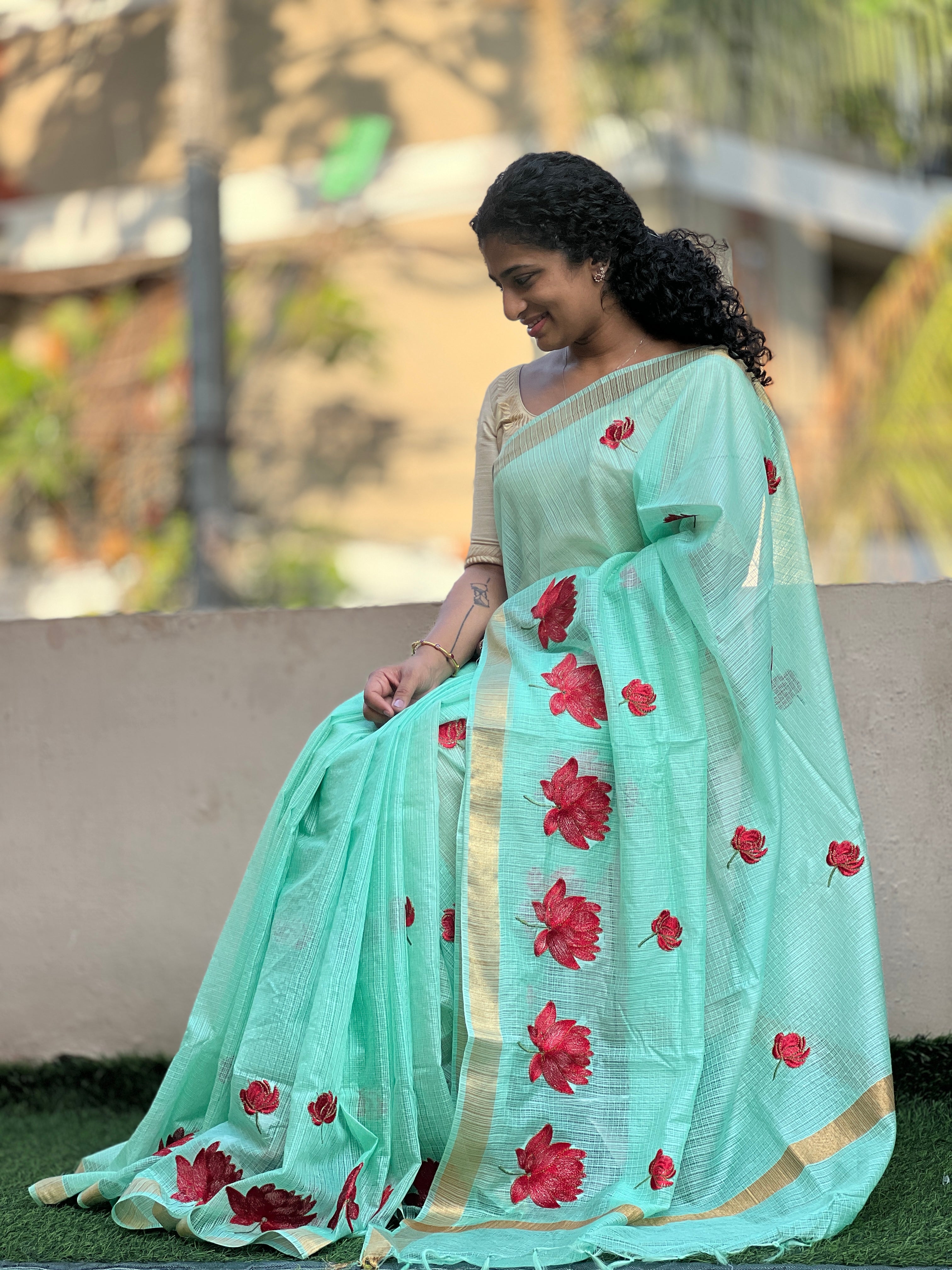 Embroidered Silky Kota Saree | NHH214