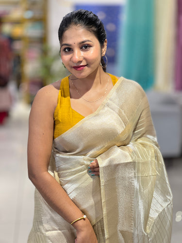 Zari Line Woven Patterned Organza Saree | NN353
