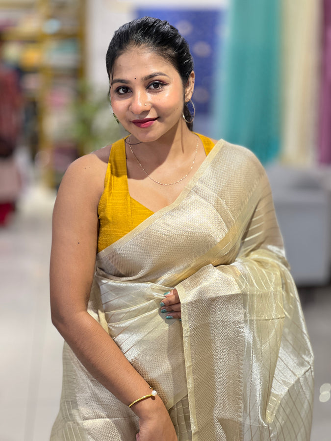 Zari Line Woven Patterned Organza Saree | NN353