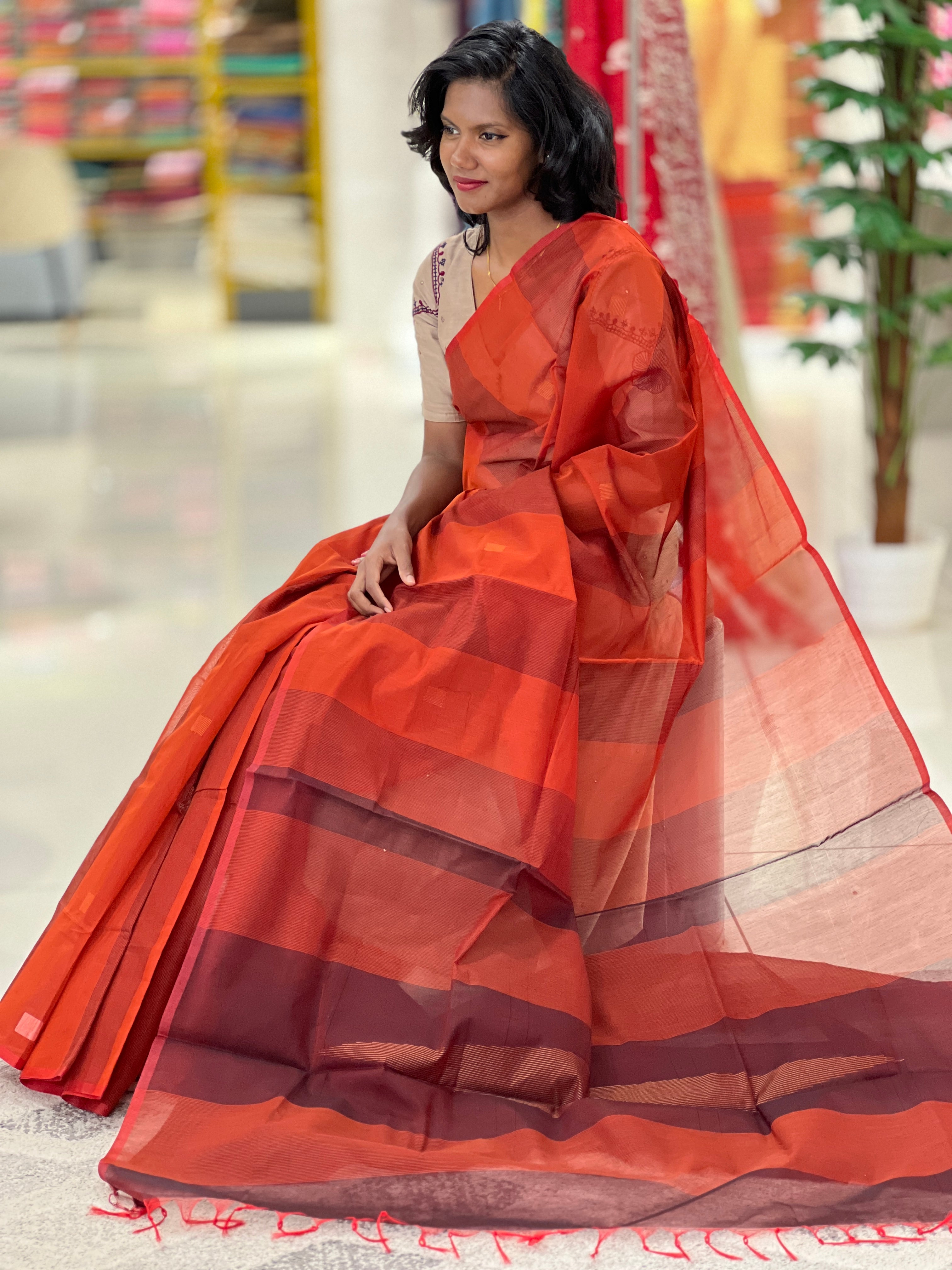 Zari Weaved Design Cotton Silk Saree | RJT126