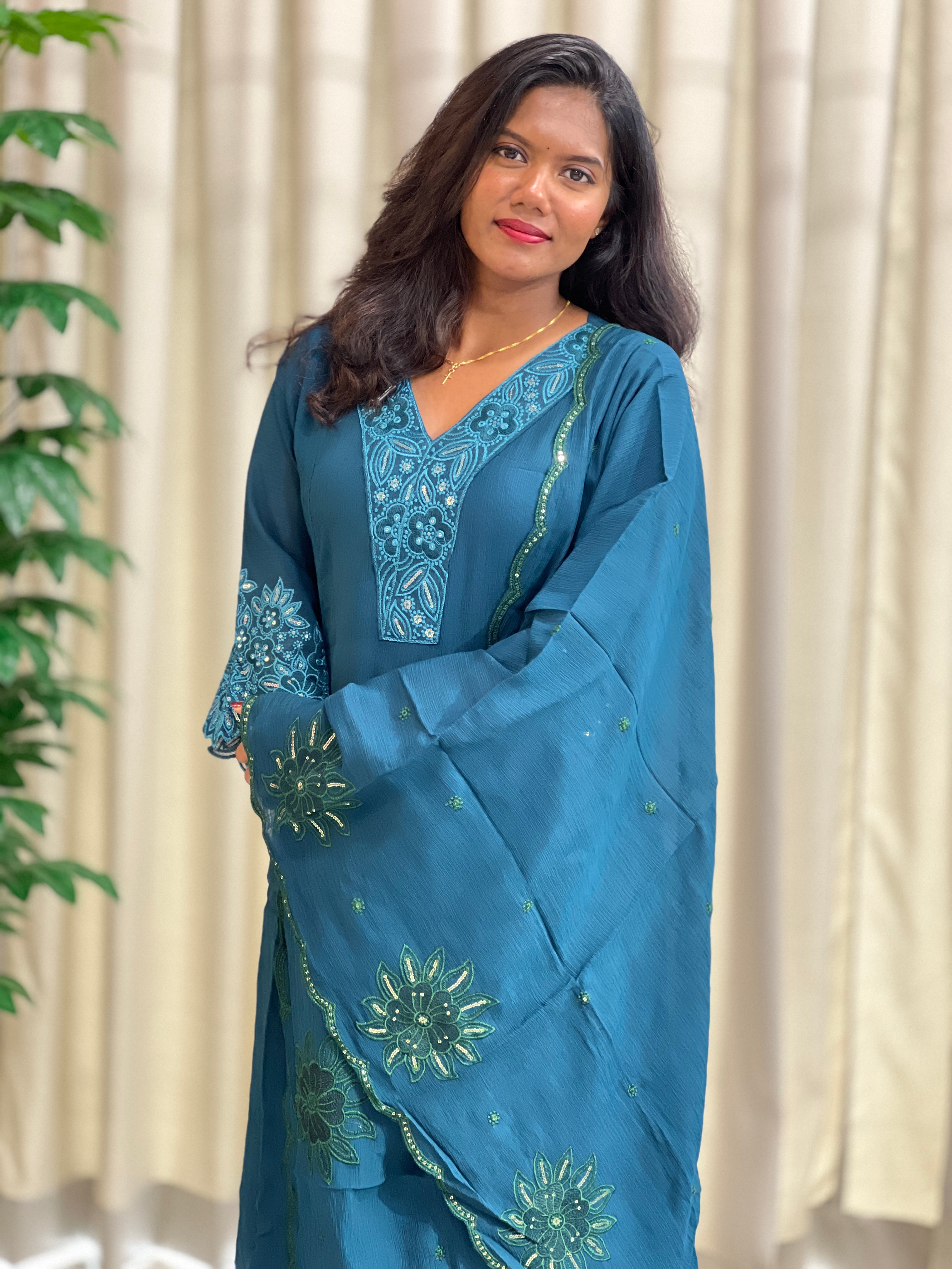 Machine Embroidered Rayon Kurta Set | KKR126