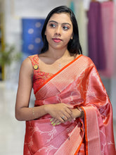 Golden Zari Woven Jaal Patterned Banarasi Saree | NN364