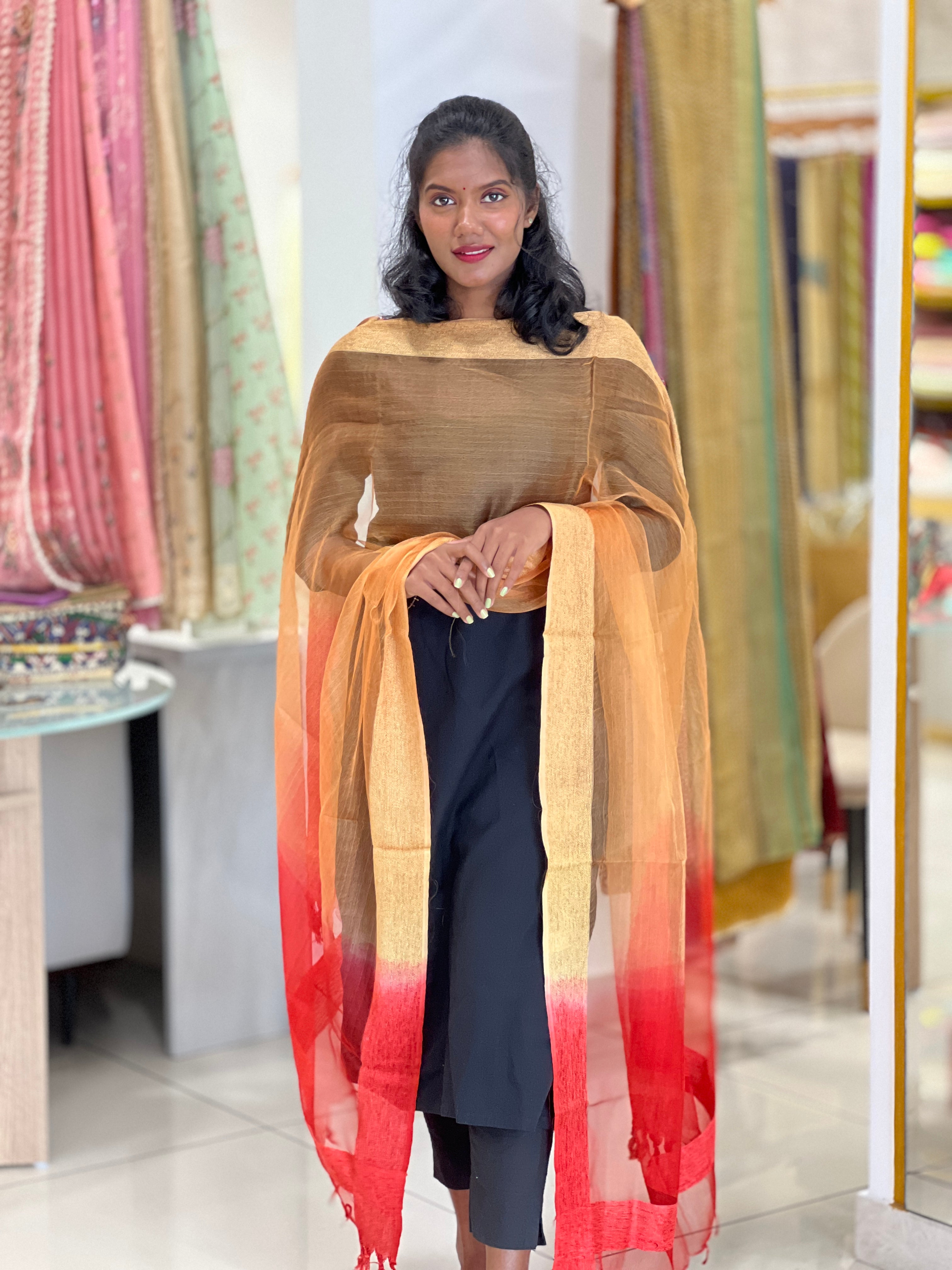Thread Woven Organza Dupatta | SS978