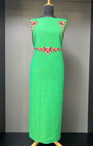 Floral Hand Embroidered Cotton Kurta Material | DN219