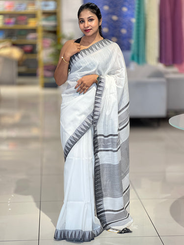 Temple Border Detailed Chanderi Finish Saree | NHH532