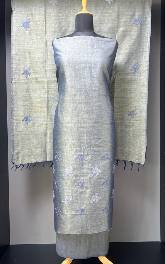 Floral Embroidered Bhagalpuri Linen Finish Salwar Set | PF927