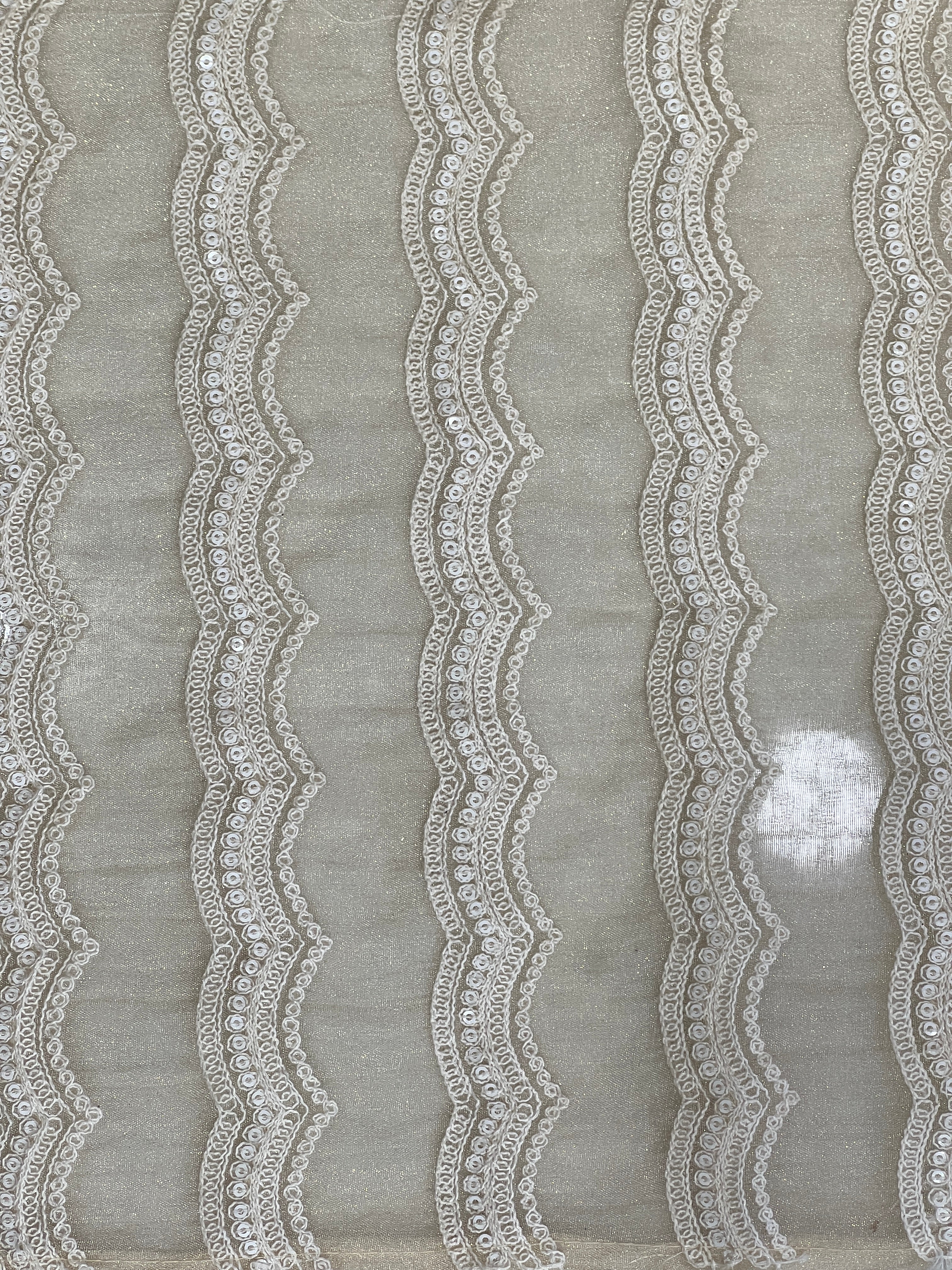 Machine Embroidery Detailed Crushed Shimmer Organza Saree | BLD2000