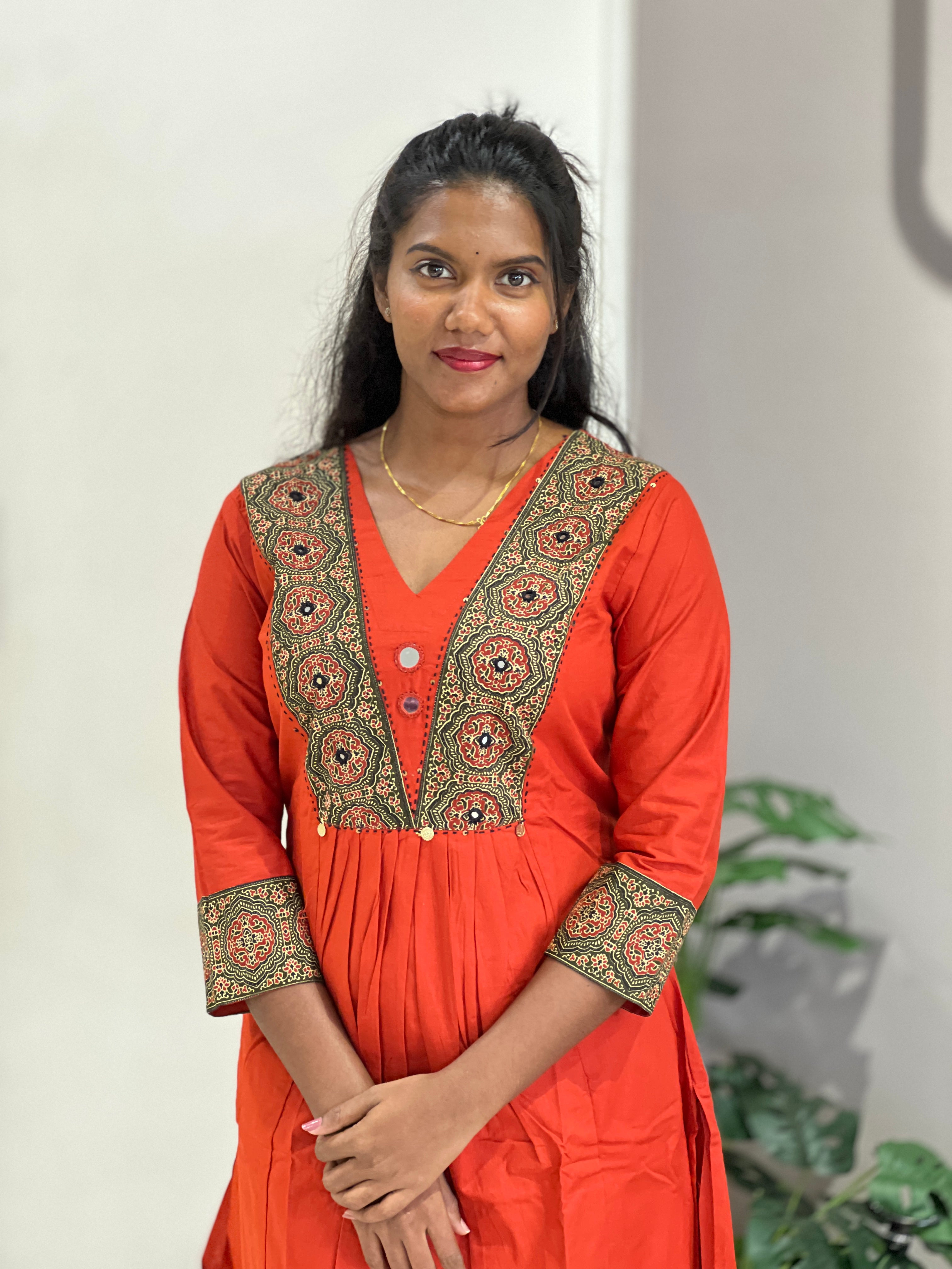 Ajrakh Detailed Cotton Kurta Set | SLS107