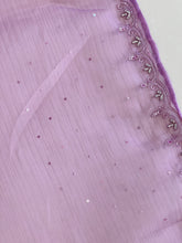 Hand Work Crushed Organza Saree | SBP858