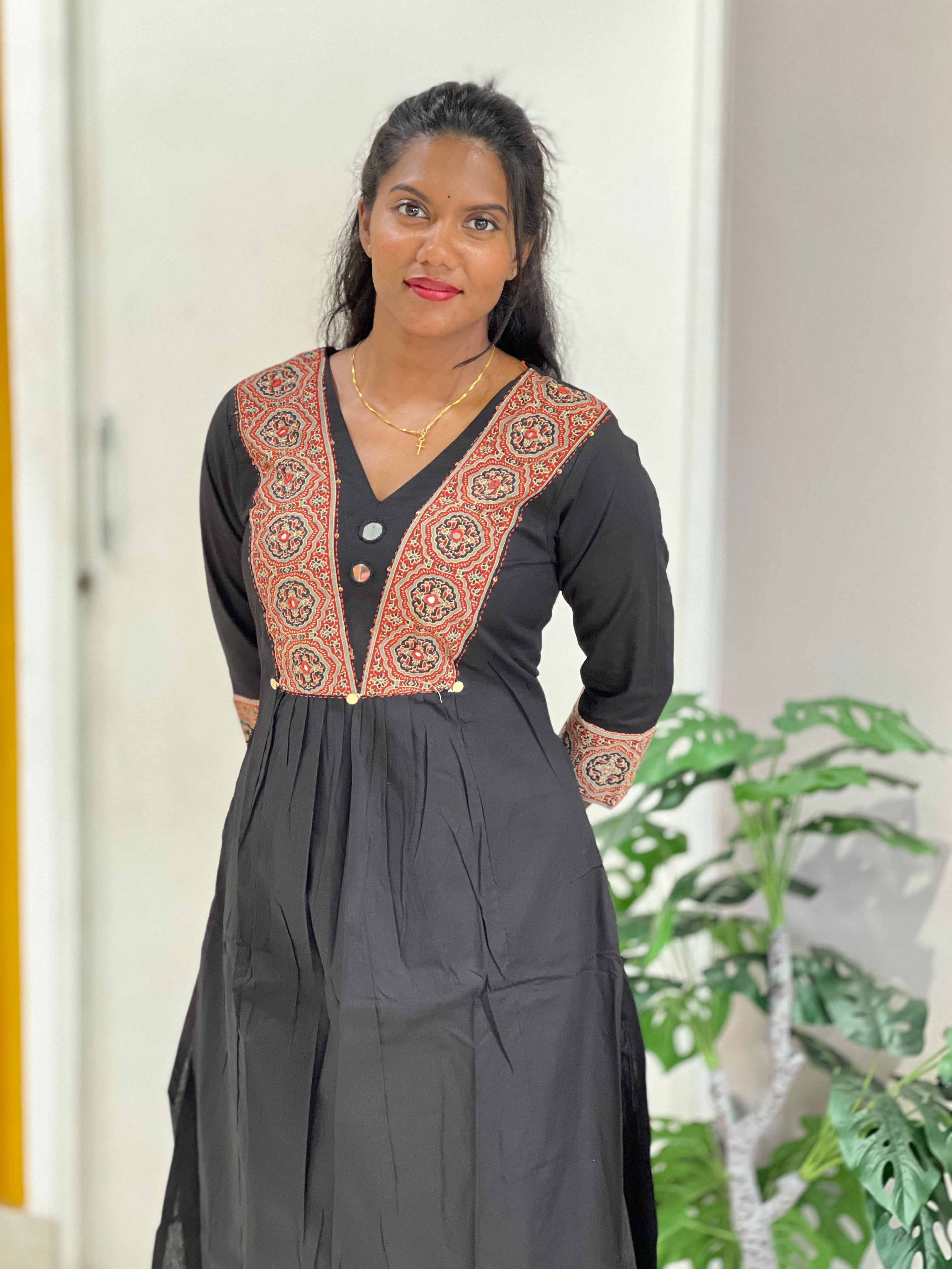 Ajrakh Detailed Cotton Kurta Set | SLS108