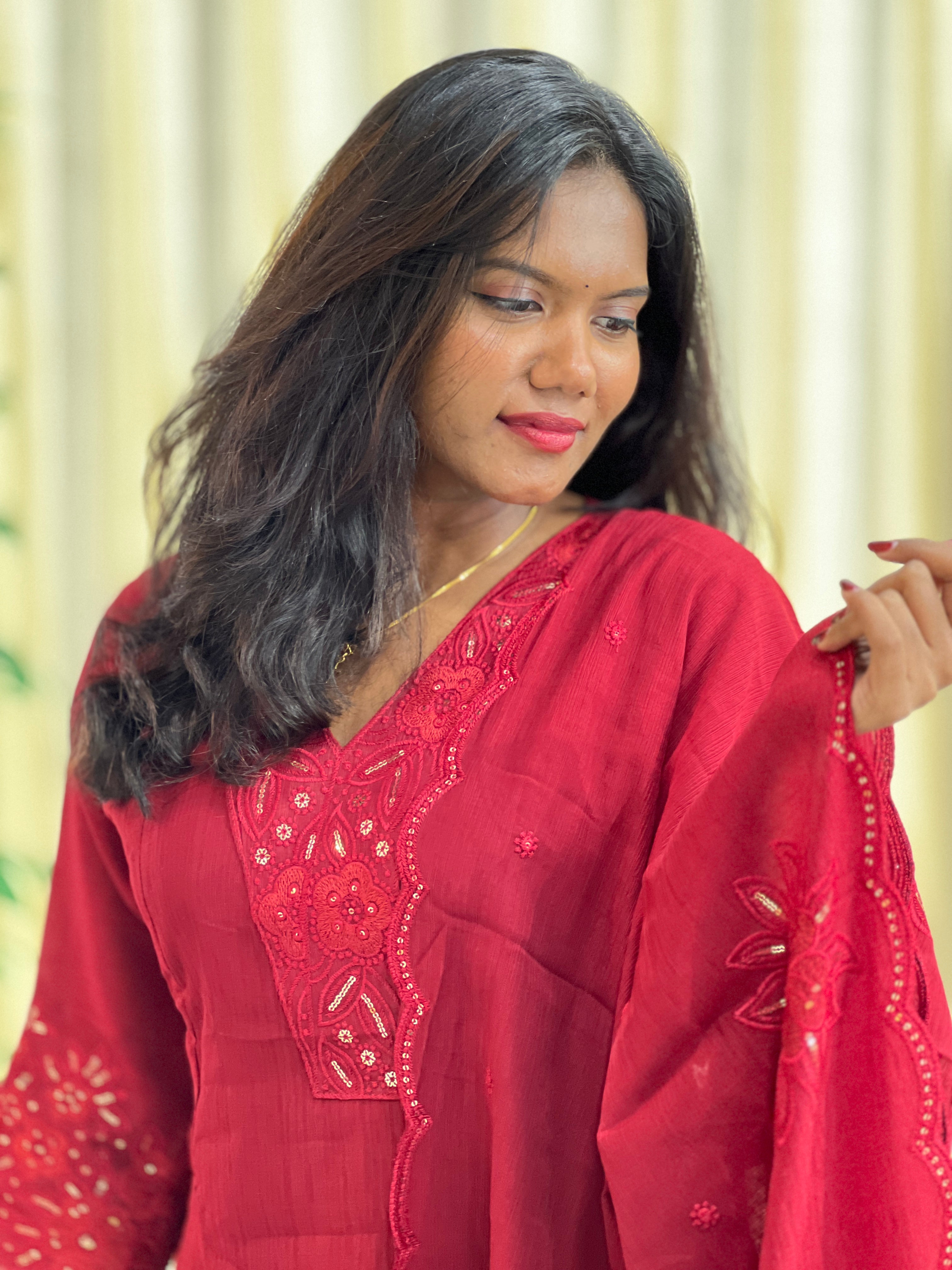 Machine Embroidered Rayon Kurta Set |KKR125