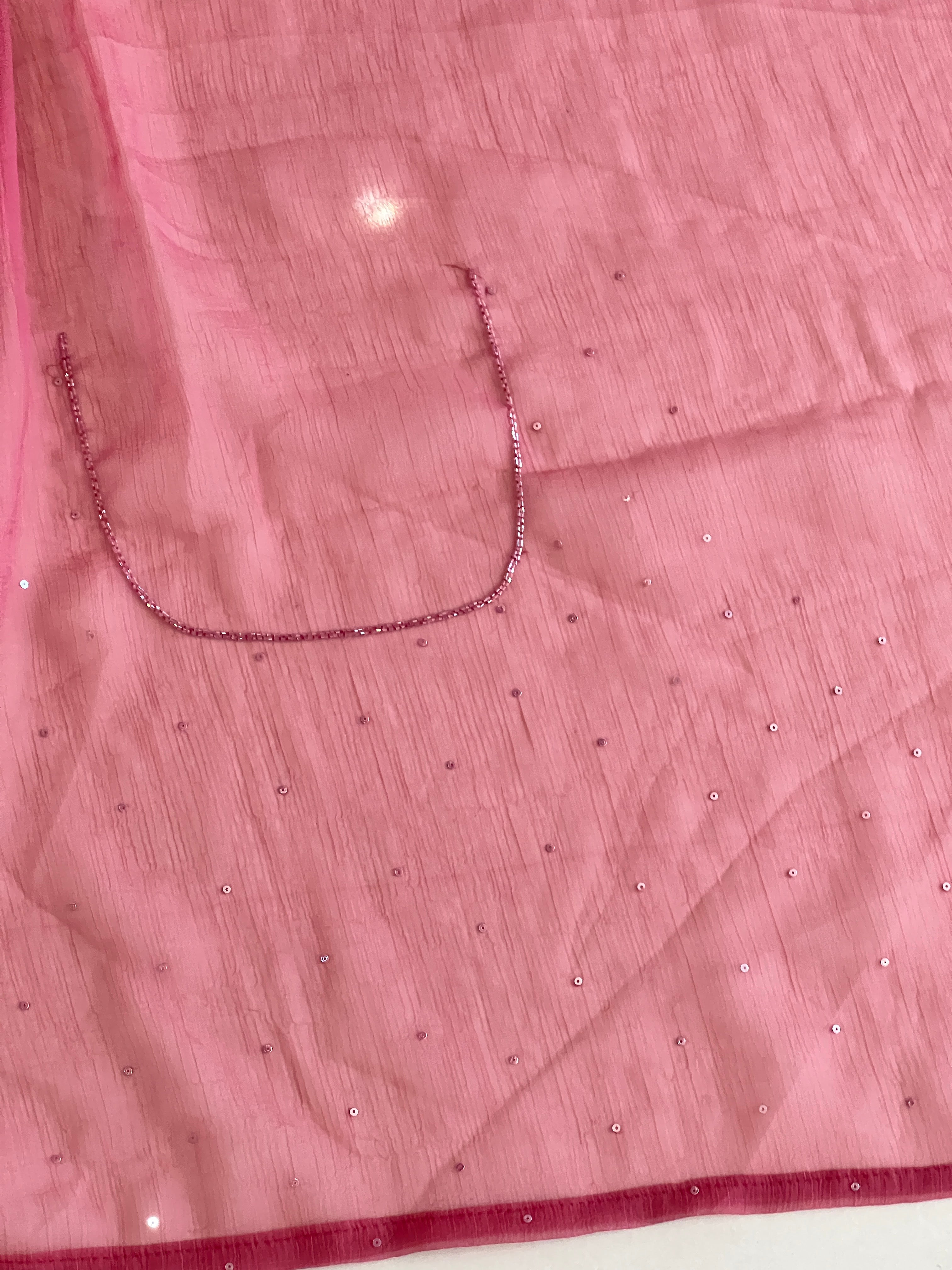 Hand Work Crushed Organza Saree | SBP860