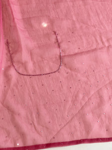 Hand Work Crushed Organza Saree | SBP860