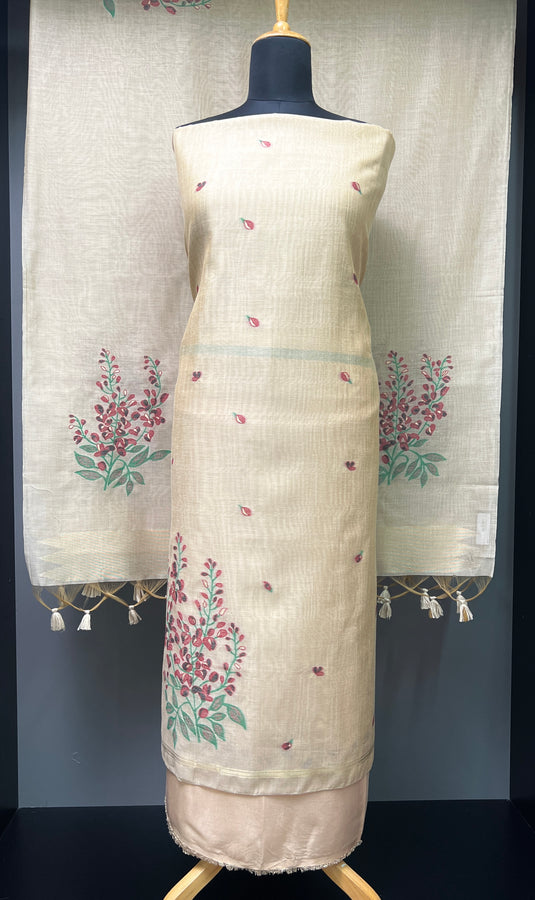 Floral Pattern With Zari Detailed Jamdani Salwar Set | LV471