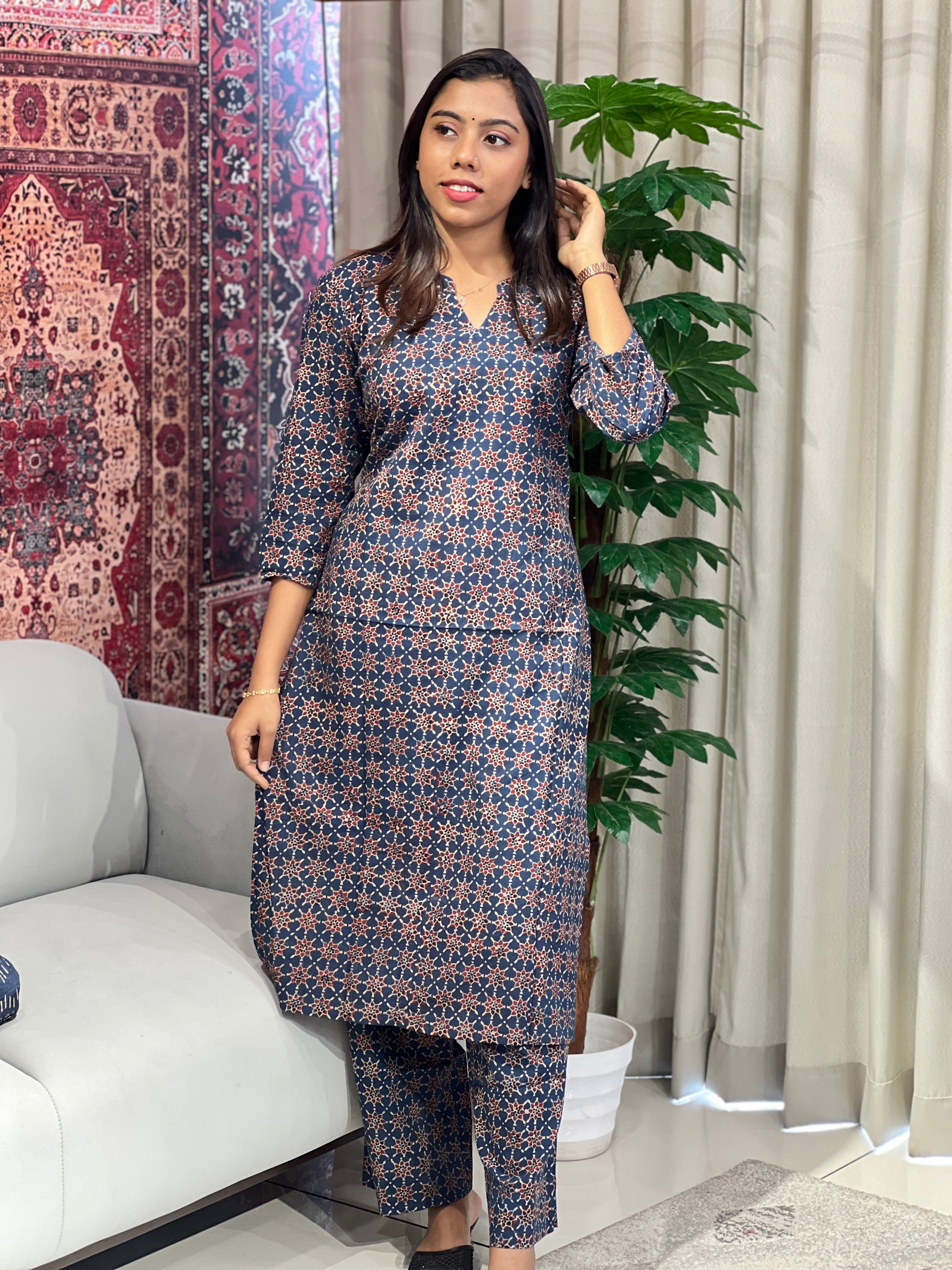 Printed Cotton Kurta Set | DNT865
