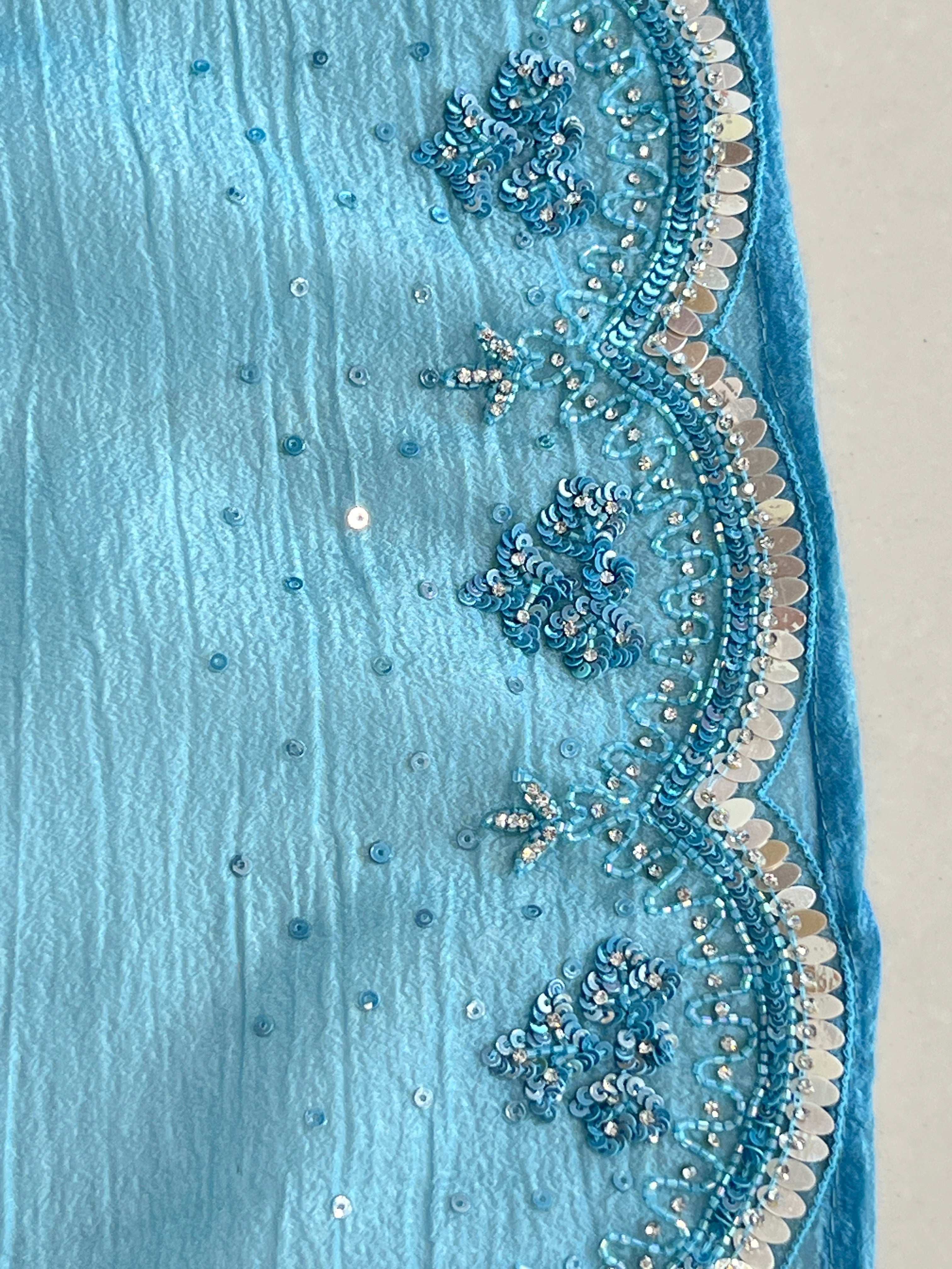 Hand Work Crushed Organza Saree | SBP865