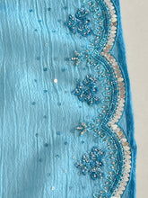 Hand Work Crushed Organza Saree | SBP865