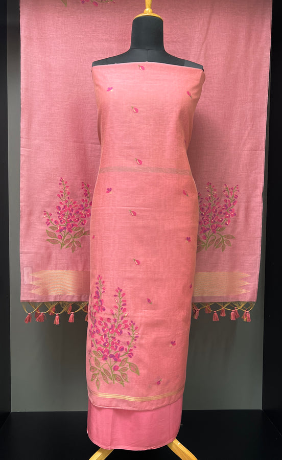 Floral Pattern With Zari Detailed Jamdani Salwar Set | LV468