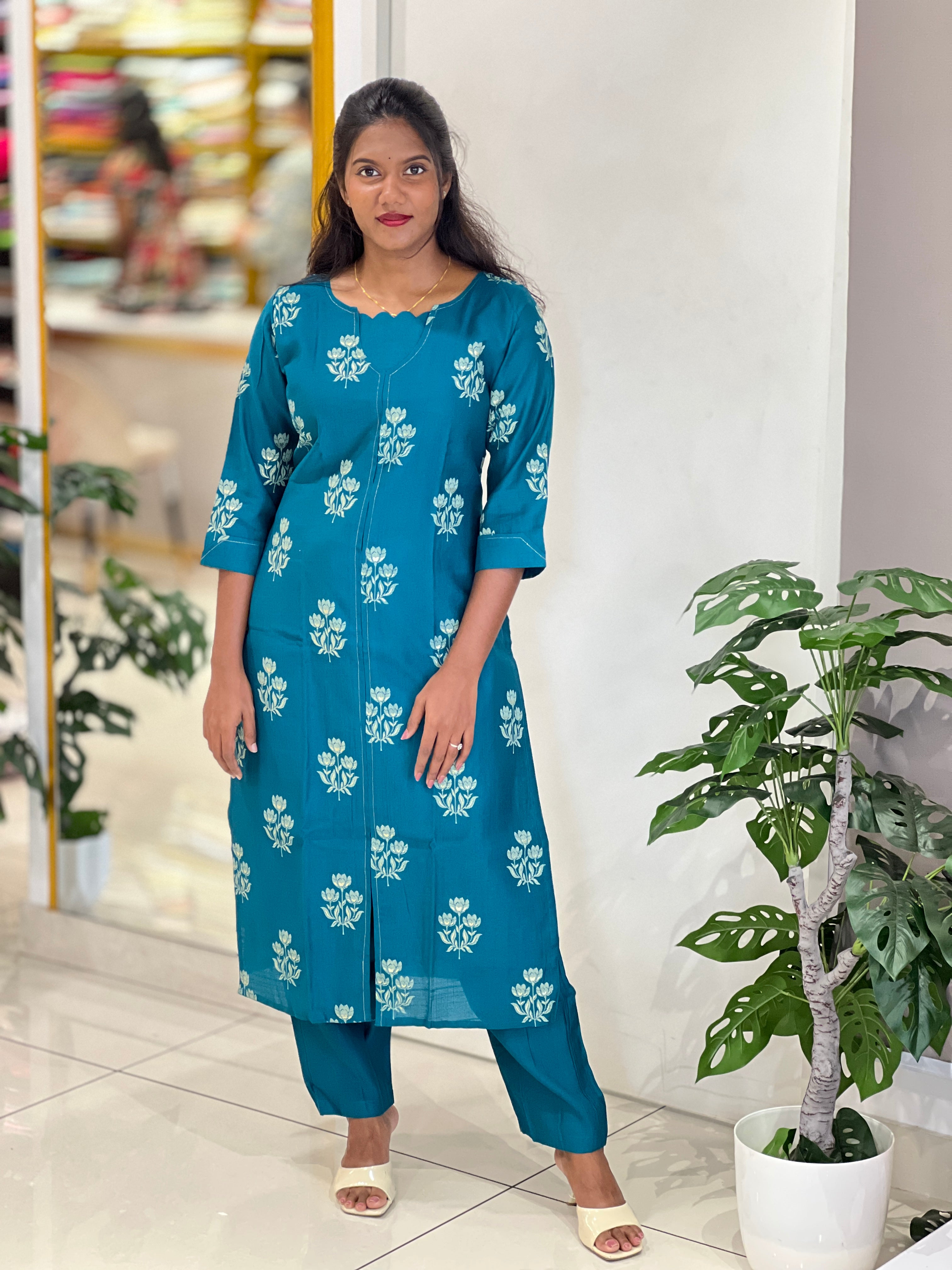 Block Printed Rayon Kurta Set | MSN211