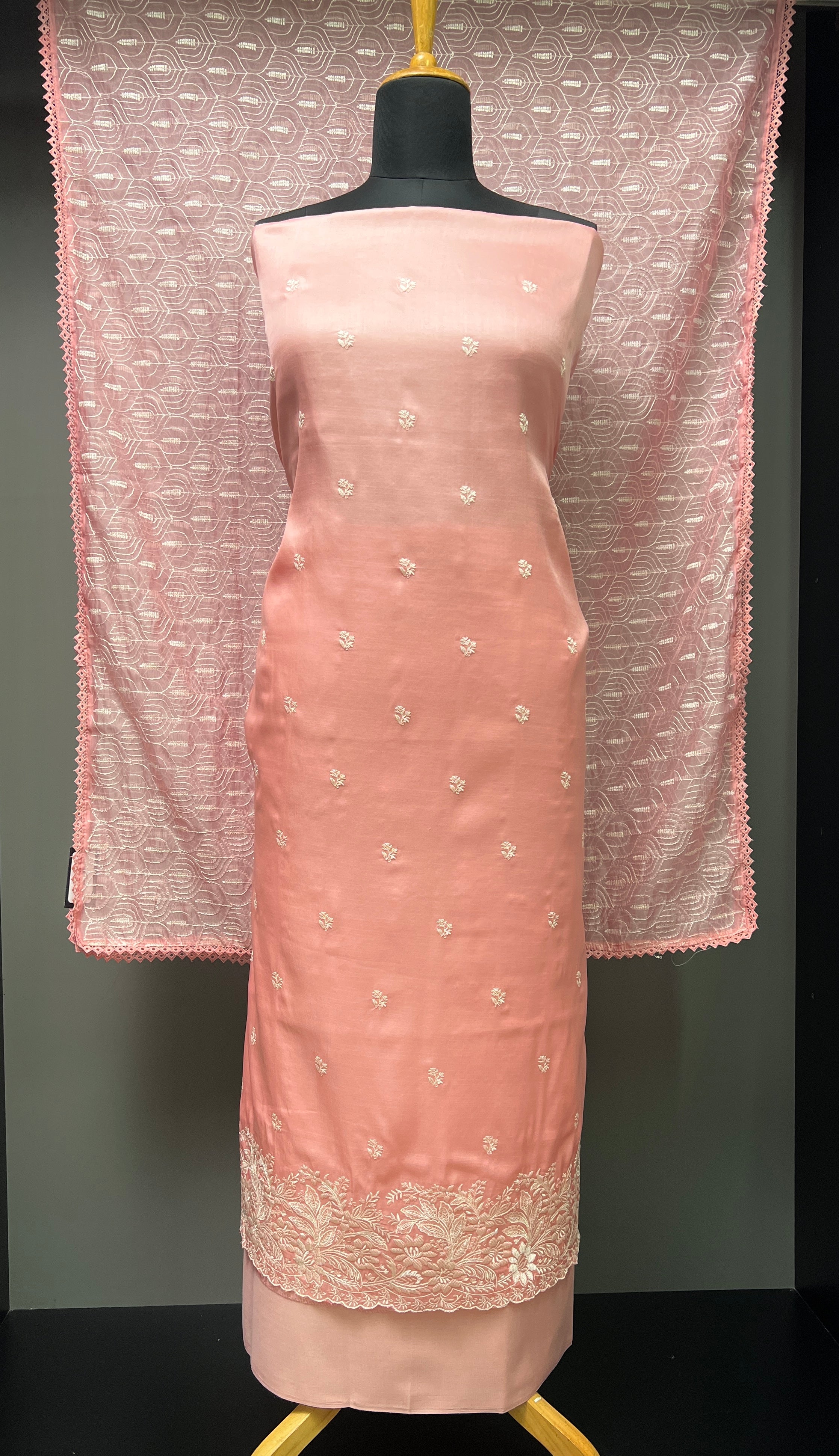 Embroidery Patterned Semi Silk Salwar Set | SUN400