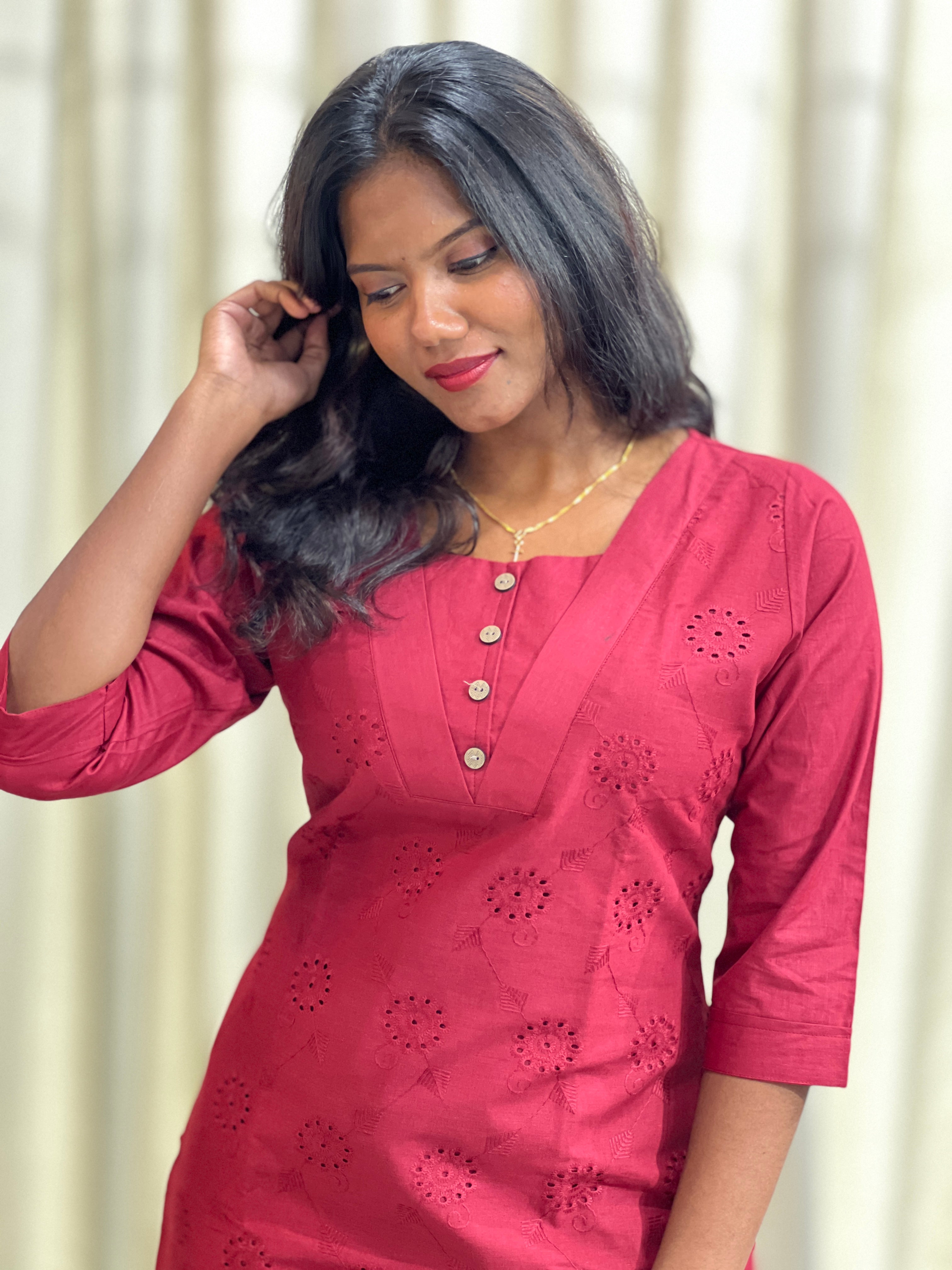 Hakoba Embroidered Cotton Co-ord Set | MSN249