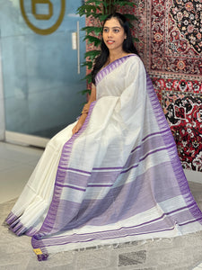 Temple Border Detailed Chanderi Finish Saree | NHH527