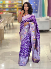 Silver Zari & Thread Weaved Semi Banarasi Saree | NN345