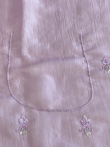 Hand Work Crushed Organza Saree | SBP866