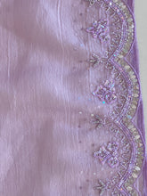 Hand Work Crushed Organza Saree | SBP866