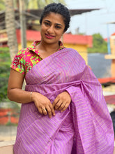 Stripe Weaving Pattern Bhagalpuri Linen Saree | DLS172