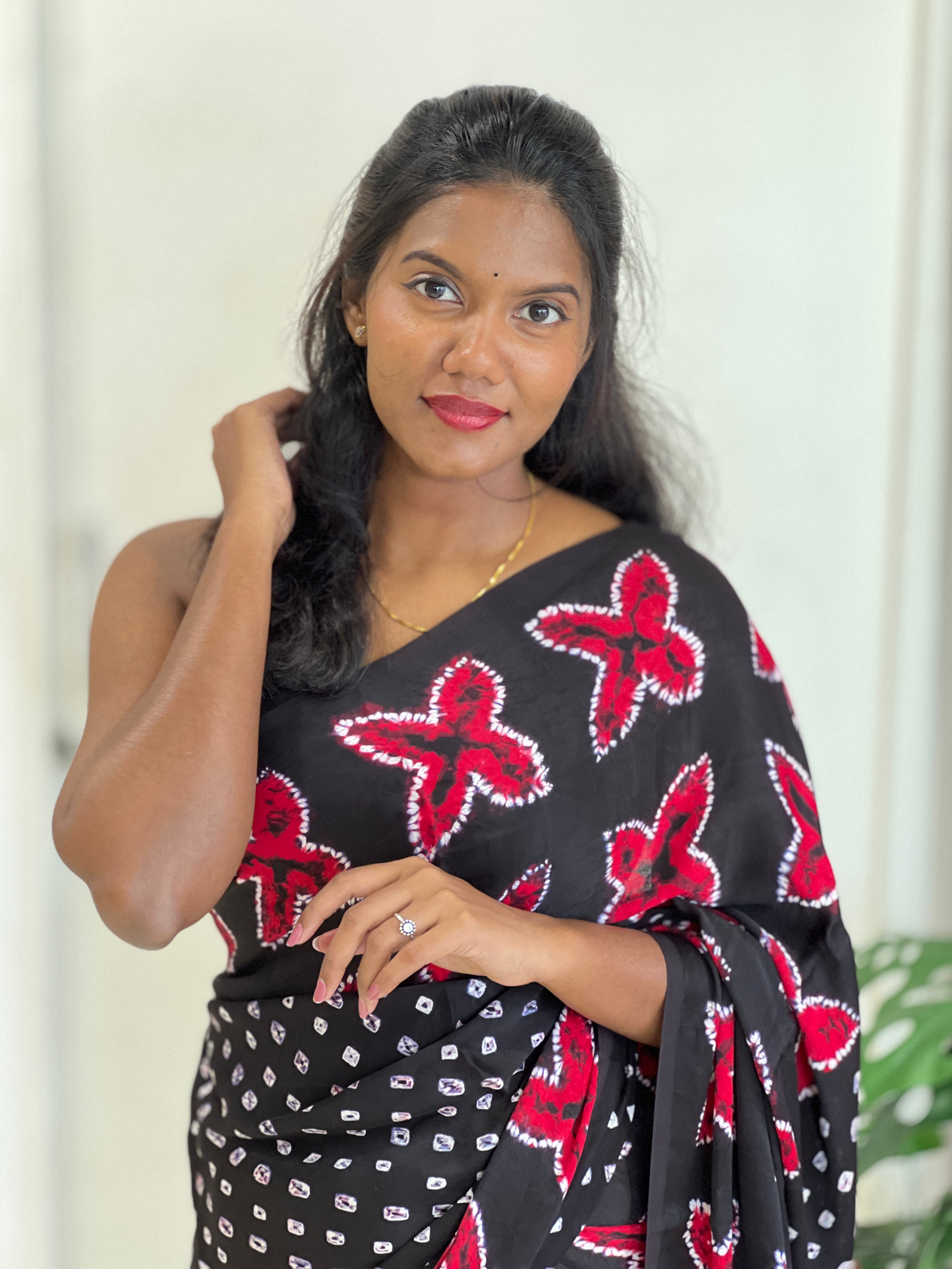 Lagdi Patta With Tie $ Dye Detailed Modal Silk Saree | MSE104