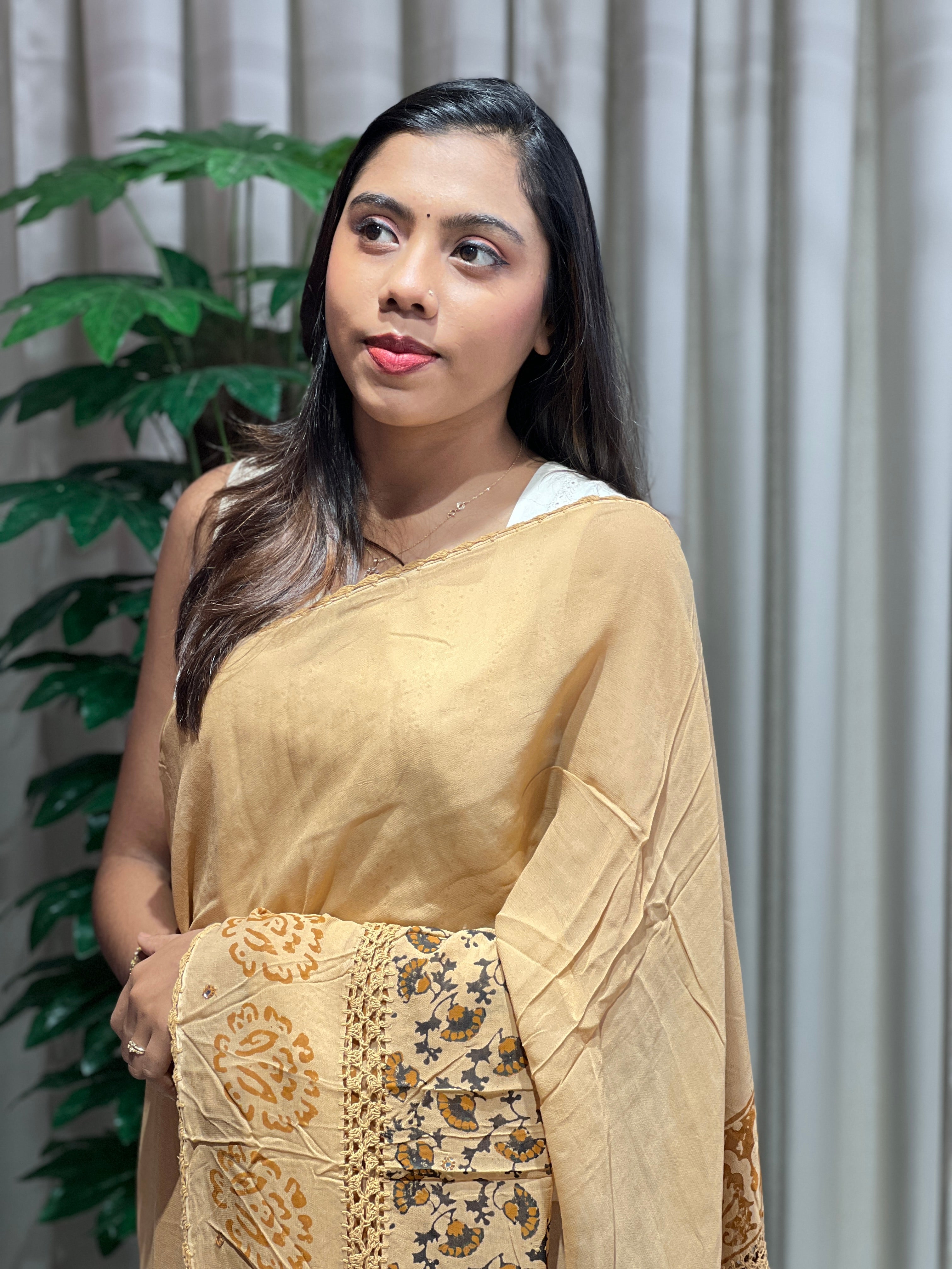 Hand Block Printed Georgette Saree | SF1419