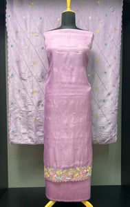 Machine Embroidery Detailed Tussar Finish Salwar Set |  SUN372