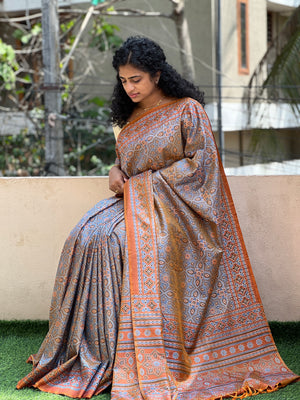 Ajrak Inspired Semi Silk Saree | AHD1320