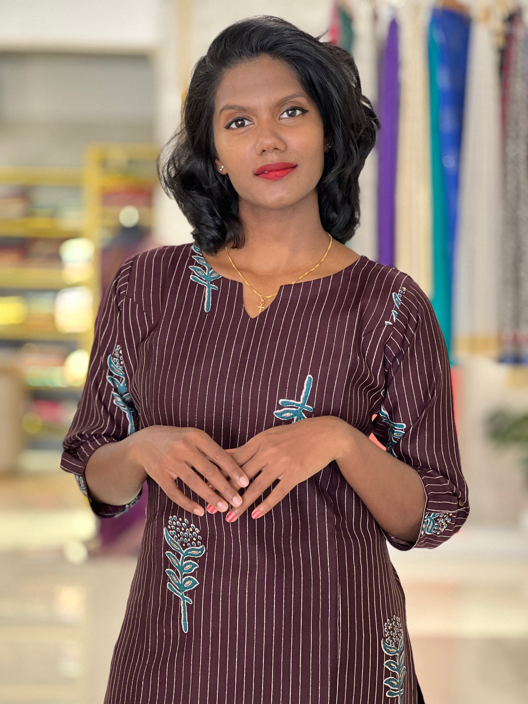 Screen Printed Cotton Rayon Blend Kurta | AJT139