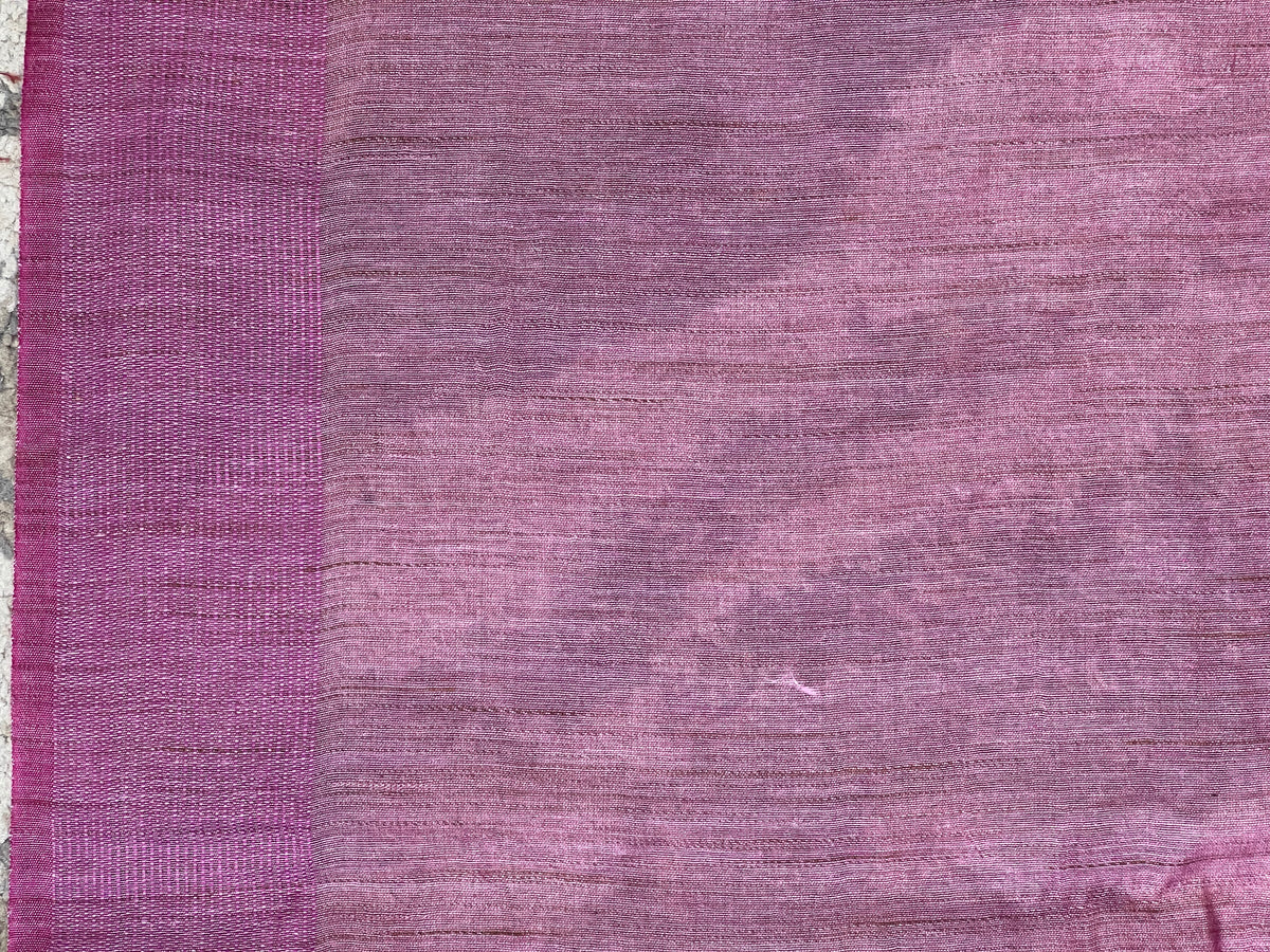 Floral Embroidered Bhagalpuri Linen Saree | NHH695