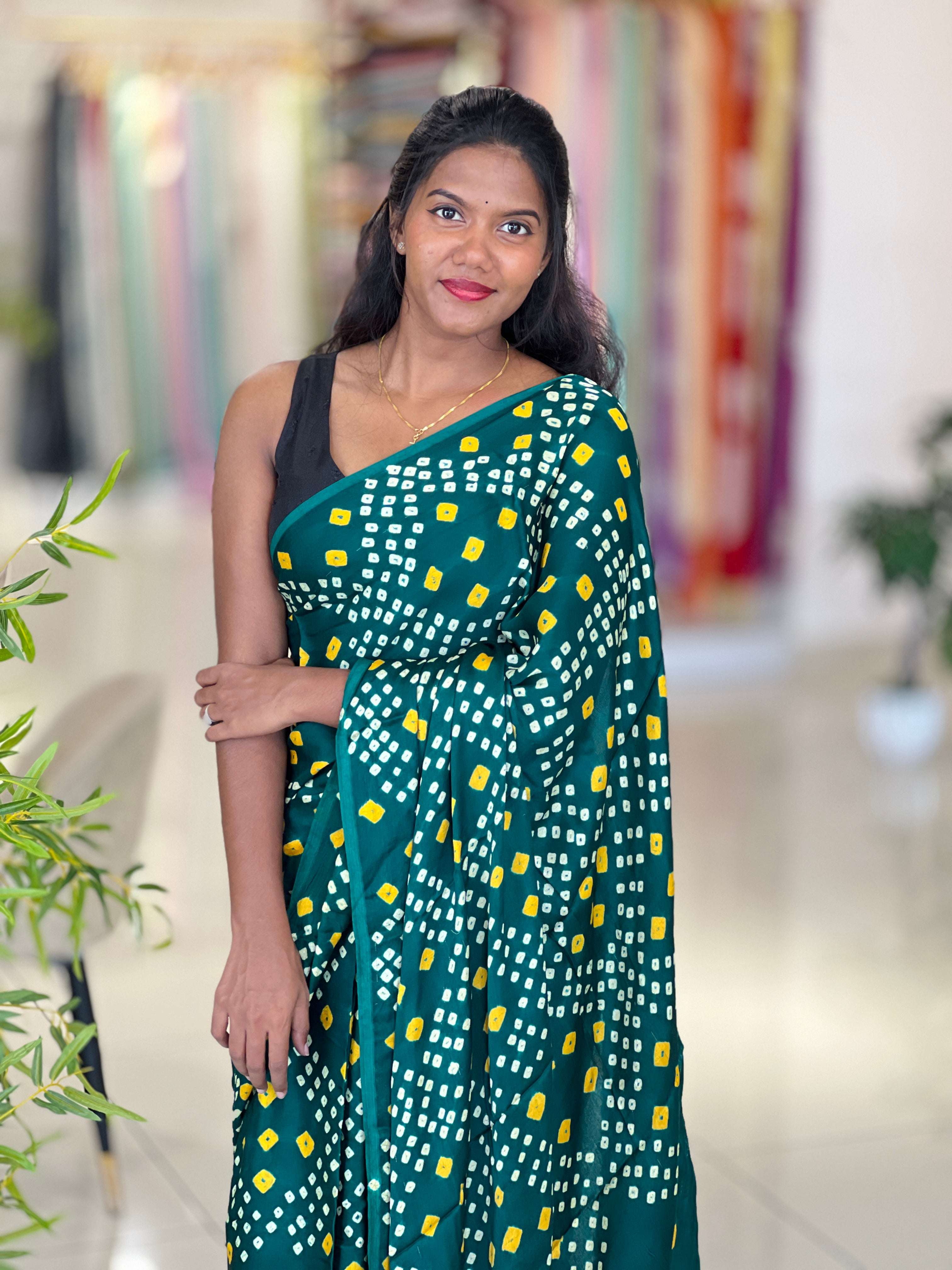 Lagdi Patta With Tie $ Dye Detailed Modal Silk Saree | MSE101
